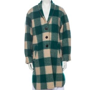 Etoile Isabel Marant blue green check blanket coat size 36/US 4, size small